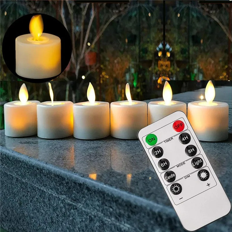 6 Pcs Realistic Flameless Candles With Remote